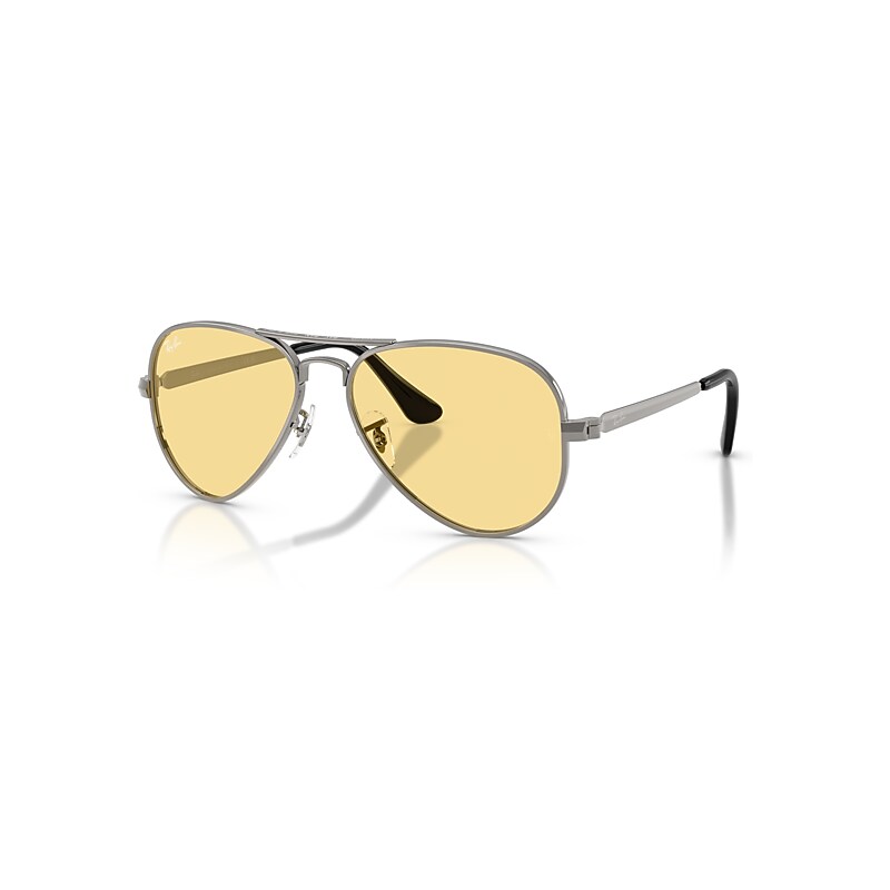 Ray-Ban Sunglasses Unisex Aviator Max Summer Capsule - Gunmetal Frame Yellow Lenses 58-16