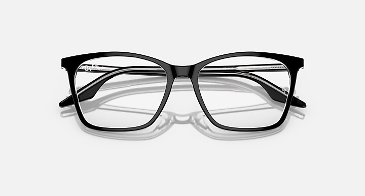 Ray-Ban Eyeglasses Woman Rb5422 Optics Prescription - Havana On Transparent Frame Clear Lenses Polarized 54-16