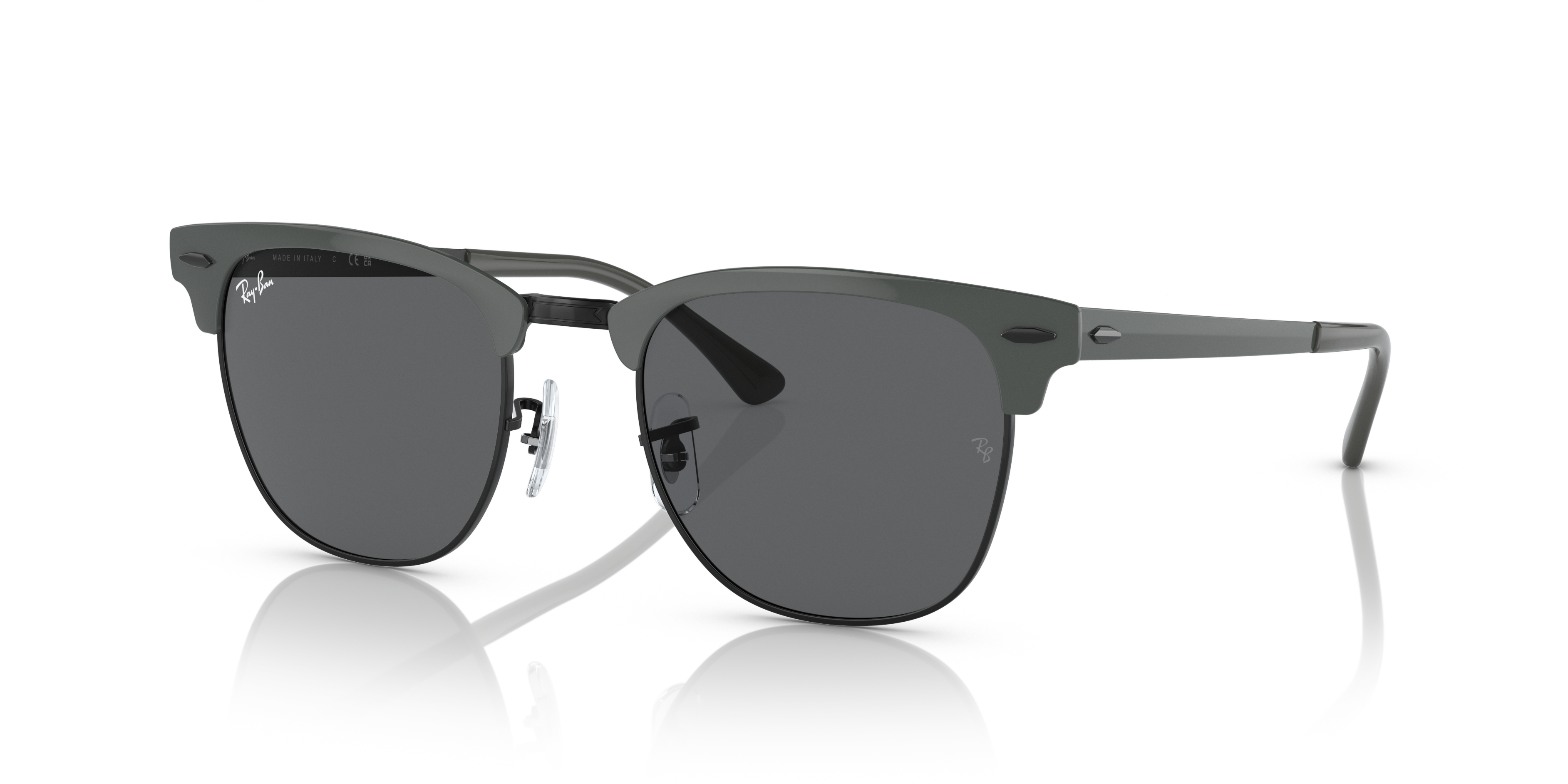 CLUBMASTER METAL Polished Grey On Black Frame Dark Grey Lenses 51-21