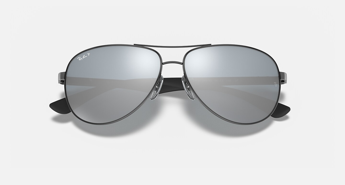 Ray-Ban Sunglasses Man Carbon Fibre - Gunmetal Frame Silver Lenses 61-13 Polarized