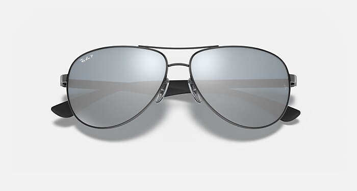 Ray-Ban Sunglasses Man Carbon Fibre - Gunmetal Frame Silver Lenses 61-13 Polarized