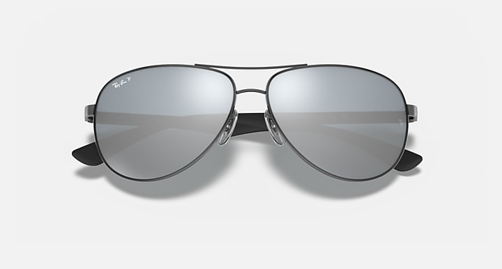 Ray-Ban Sunglasses Man Carbon Fibre - Gunmetal Frame Silver Lenses 61-13 Polarized