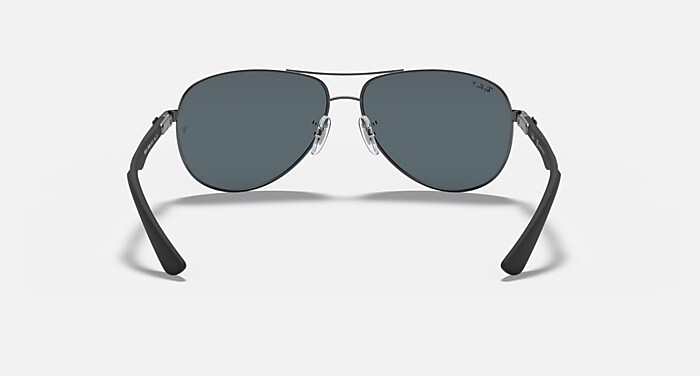 Ray-Ban Sunglasses Man Carbon Fibre - Gunmetal Frame Silver Lenses 61-13 Polarized