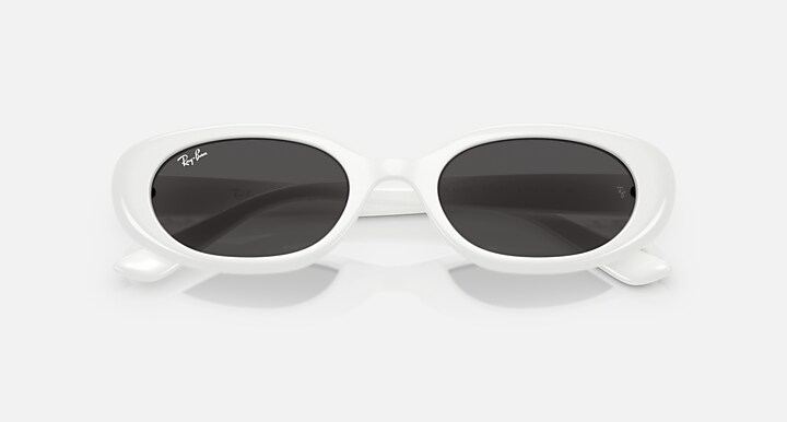 Ray-Ban Sunglasses Unisex Rb4441d Bio-based - White Frame Grey Lenses 53-21