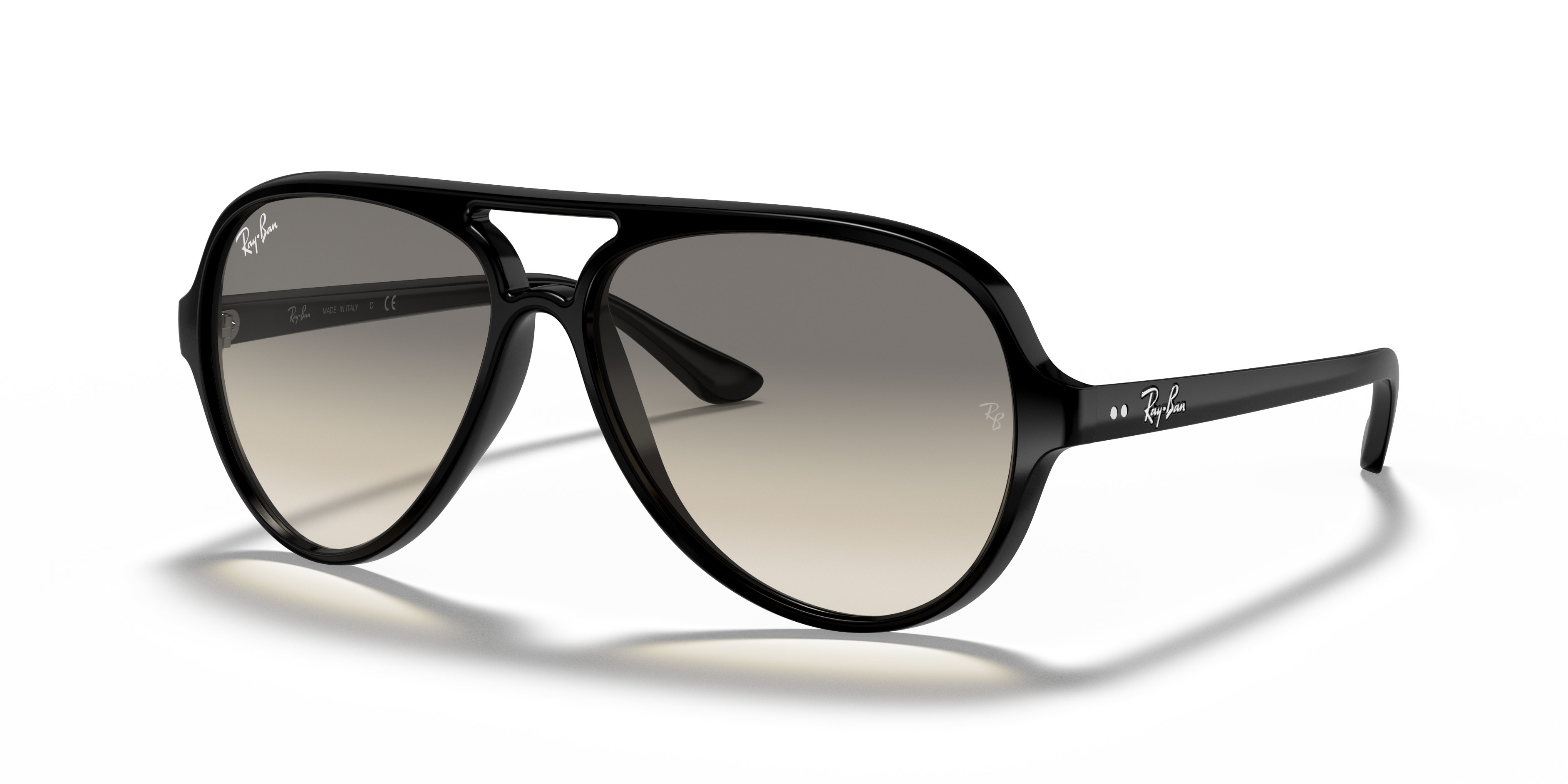 CATS 5000 CLASSIC Polished Black Frame Light Grey Gradient Lenses 59-13