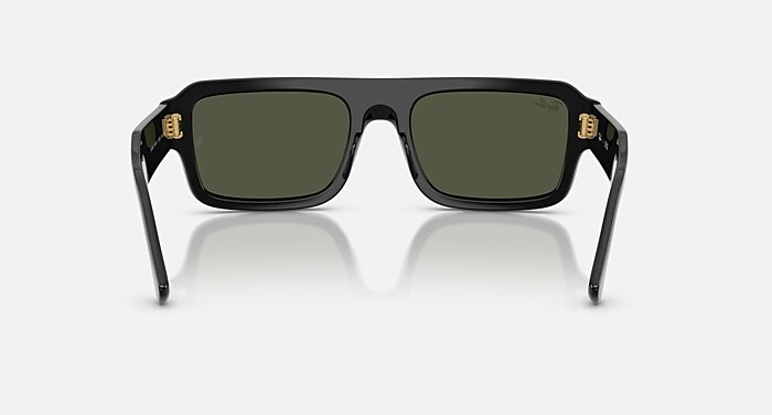 Ray-Ban Sunglasses Unisex Lukas Bio-based - Black Frame Green Lenses 53-20