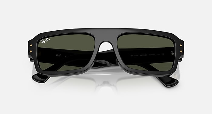 Ray-Ban Sunglasses Unisex Lukas Bio-based - Black Frame Green Lenses 53-20