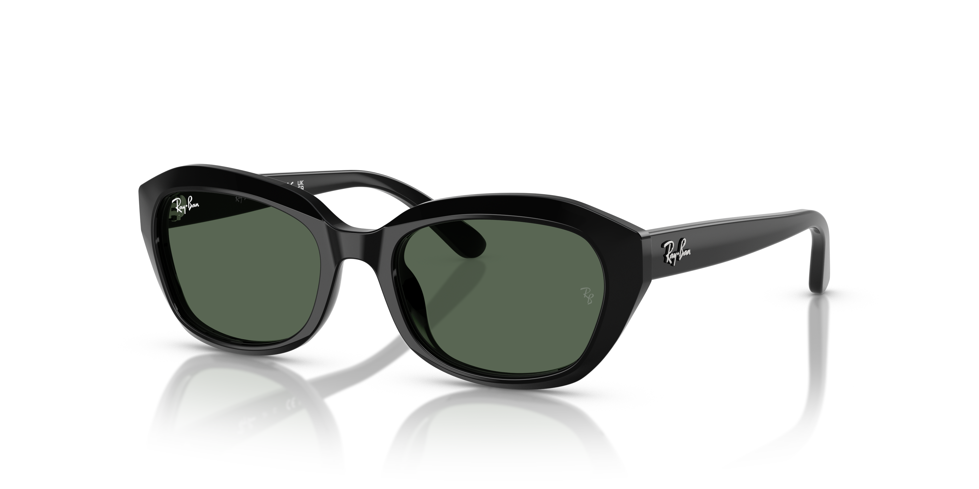 RB9081S KIDS Polished Black Frame Dark Green Lenses 48-17