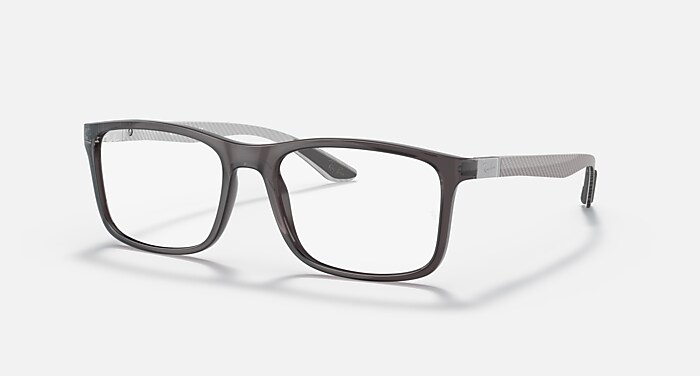 Ray-Ban Eyeglasses Unisex Rb8908 Optics Prescription - Grey Frame Clear Lenses 55-18 Polarized