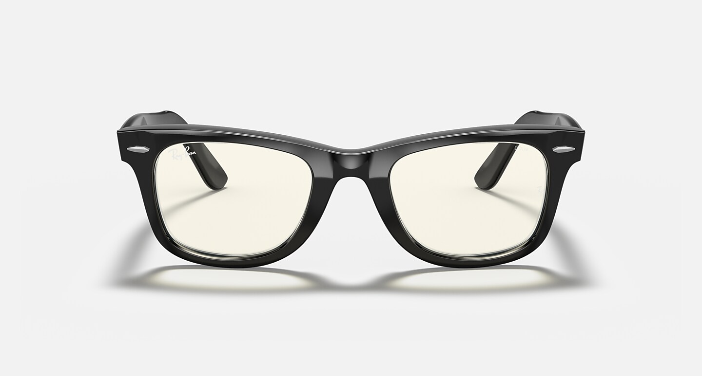 Ray-Ban Sunglasses Unisex Wayfarer Clear Evolve - Shiny Black Frame Grey Lenses 54-18