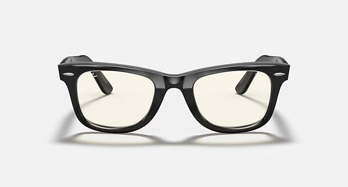 Ray-Ban Sunglasses Unisex Wayfarer Clear Evolve - Shiny Black Frame Grey Lenses 52-22