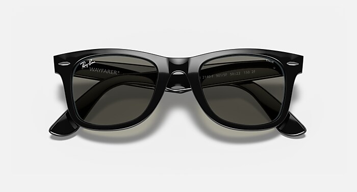 Ray-Ban Sunglasses Unisex Wayfarer Clear Evolve - Shiny Black Frame Grey Lenses 52-22