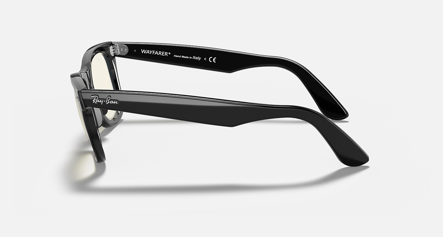 Ray-Ban Sunglasses Unisex Wayfarer Clear Evolve - Shiny Black Frame Grey Lenses 54-18