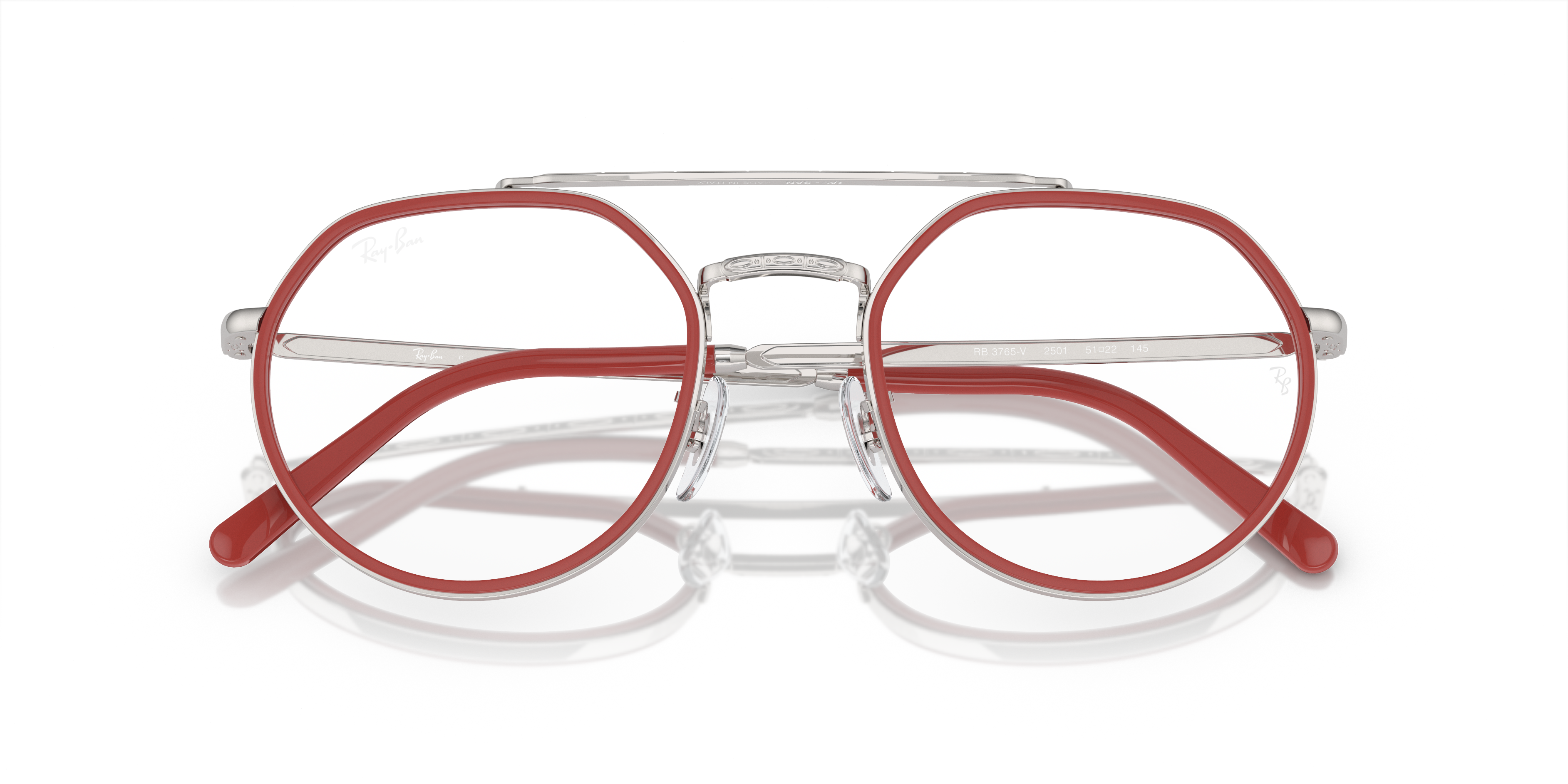 Ray-Ban Rb3765v Optics Eyeglasses Silver Frame Demo Lens Lenses Polarized 51-22 111$
