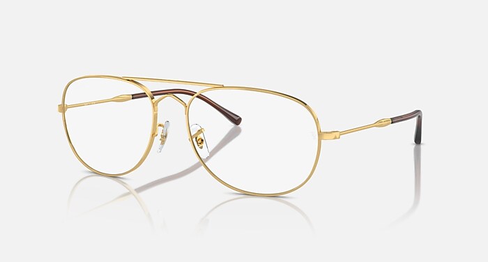 Ray-Ban Eyeglasses Unisex Bain Bridge Optics Prescription - Arista Gold Frame Clear Lenses 57-17 Polarized