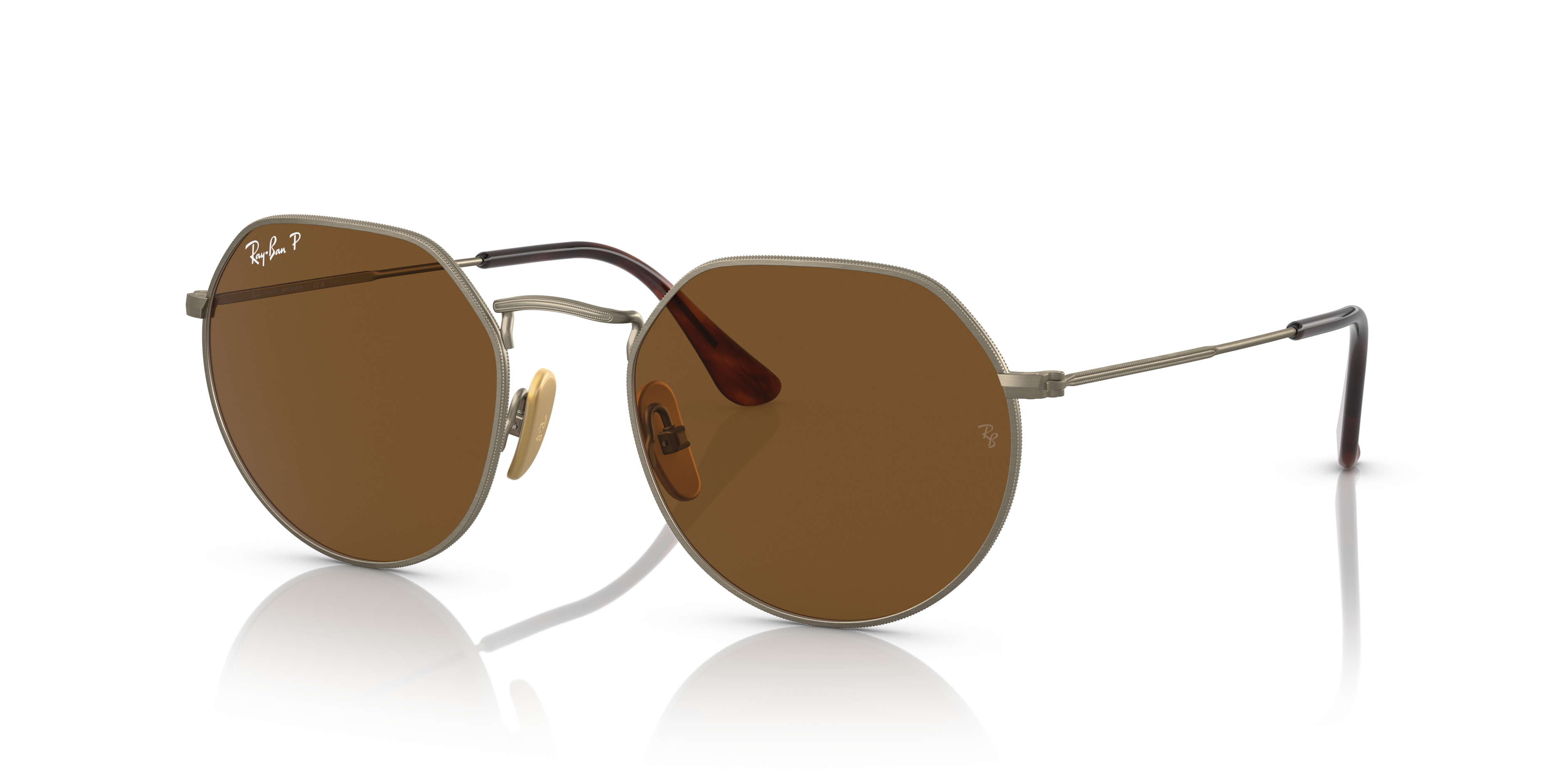 JACK TITANIUM Matte Gold Frame Brown Lenses 53-20