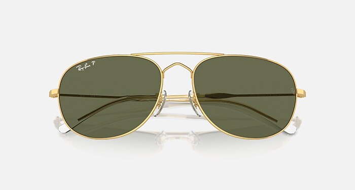 Ray-Ban Sunglasses Unisex Bain Bridge - Arista Gold Frame Green Lenses 60-17 Polarized