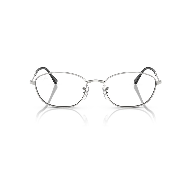 Ray Ban Rb3749v Optics Eyeglasses Silver Frame Clear Lenses Polarized 53-18 In Silver