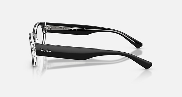 RB5447 OPTICS Eyeglasses with Black On Transparent Frame