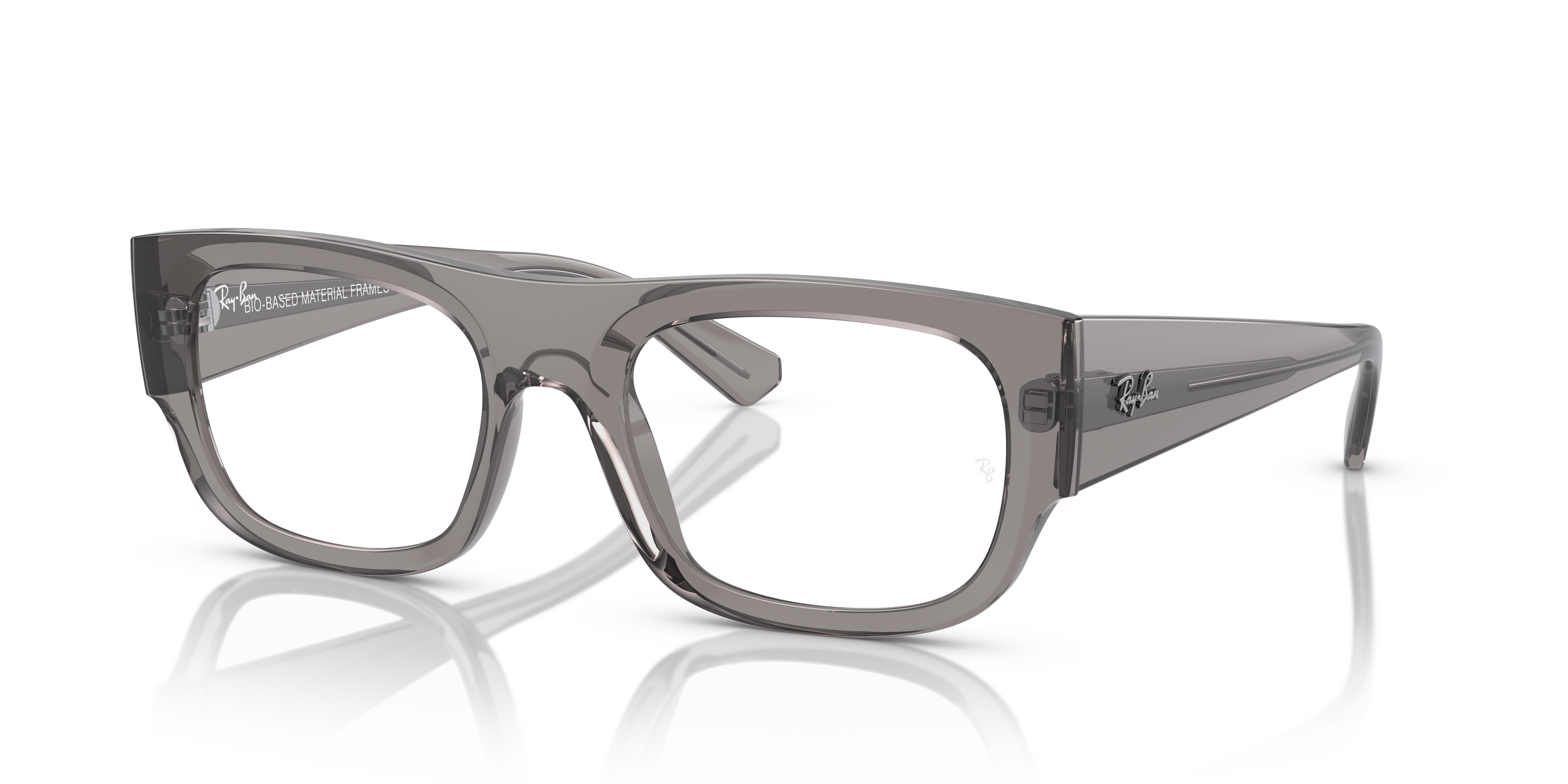 KRISTIN OPTICS BIO-BASED Polished Transparent Grey Frame Clear Lenses 54-20