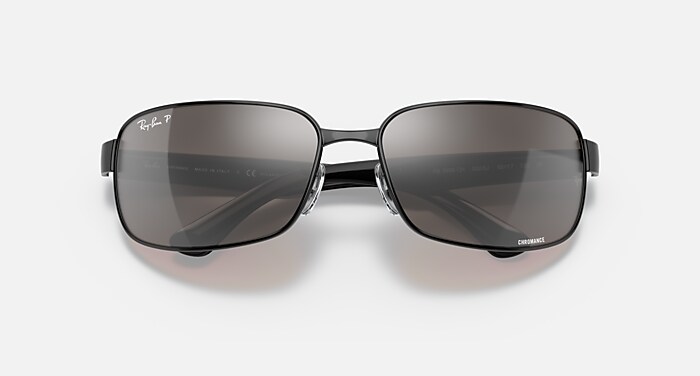 RB3566CH CHROMANCE Sunglasses in Black and Silver - RB3566CH | Ray 