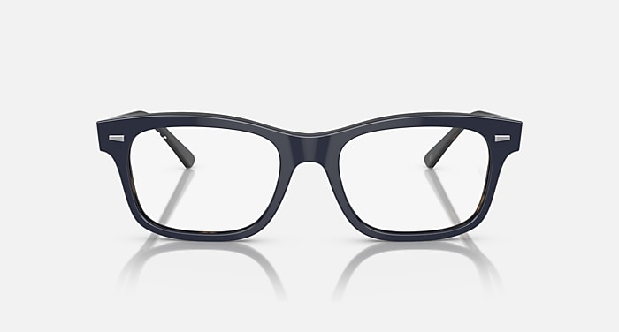 Ray-Ban Eyeglasses Unisex Burbank Optics Prescription - Blue On Havana Frame Clear Lenses 56-19 Polarized