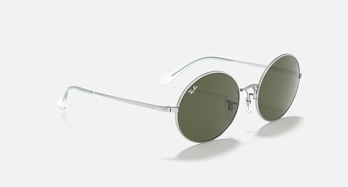 OVAL 1970 Sunglasses in Silver and G-15 Green - RB1970 | Ray-Ban®