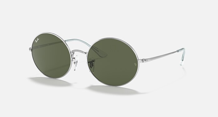 Ray-Ban オルズ オーバル SV/G15 GRM OVAL 1970 Sunglasses in Silver and G-15 Green - RB1970 | Ray-Ban®