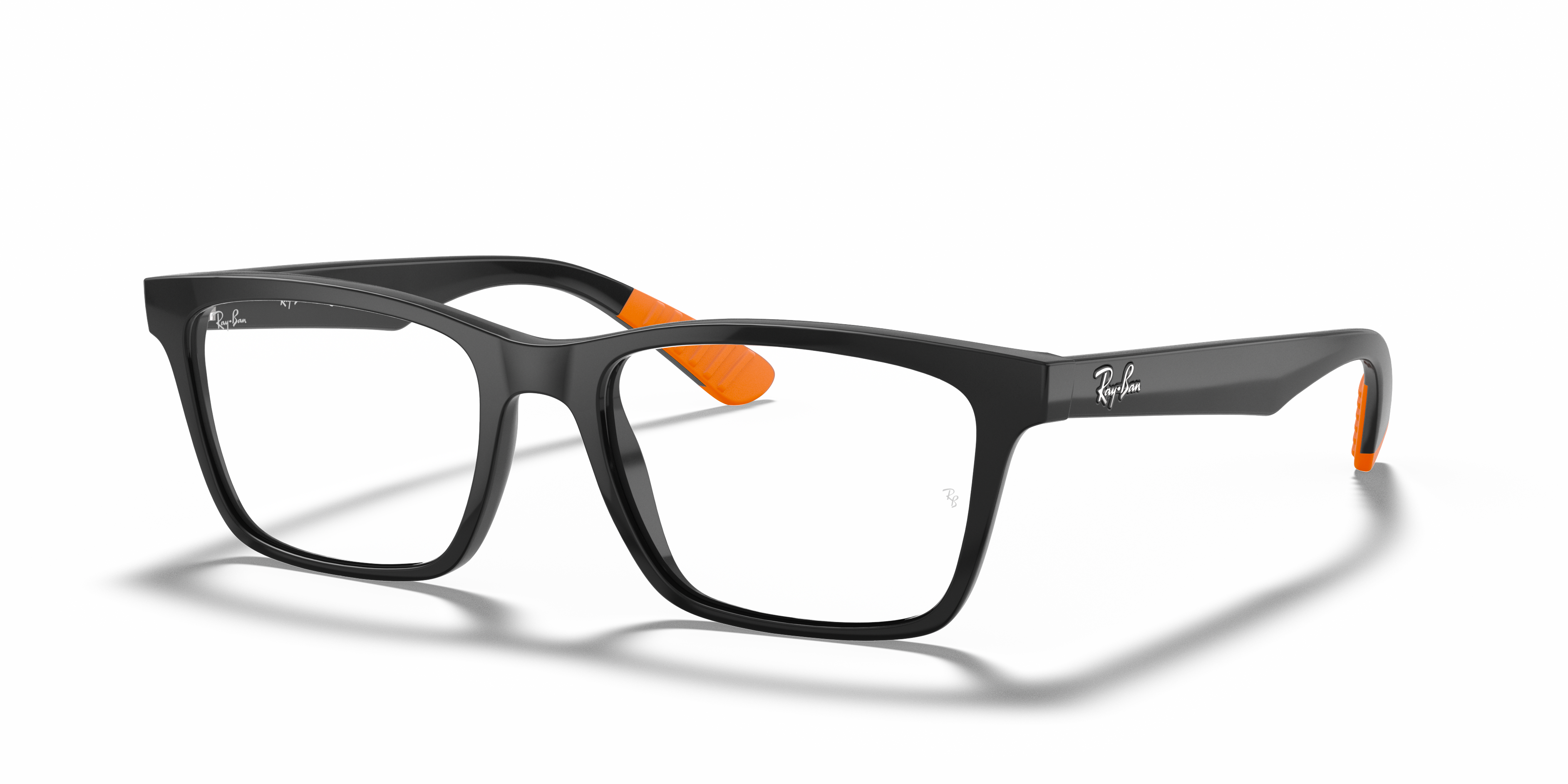 RB7025 OPTICS Polished Black Frame Clear Lenses 53-17