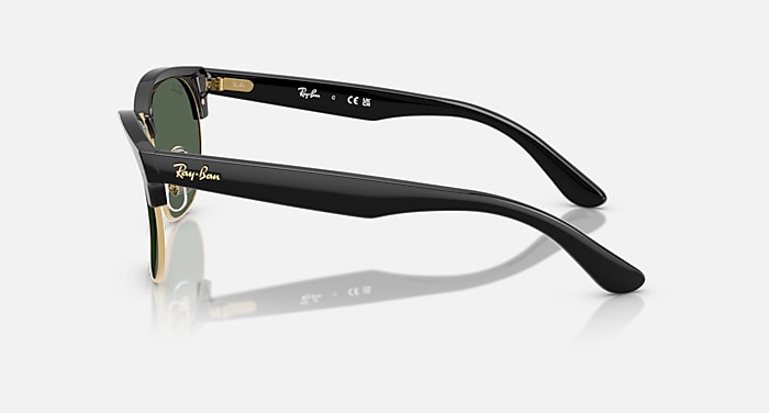 Ray-Ban Sunglasses Unisex Clubmaster Reverse - Black Frame Green Lenses 54-21