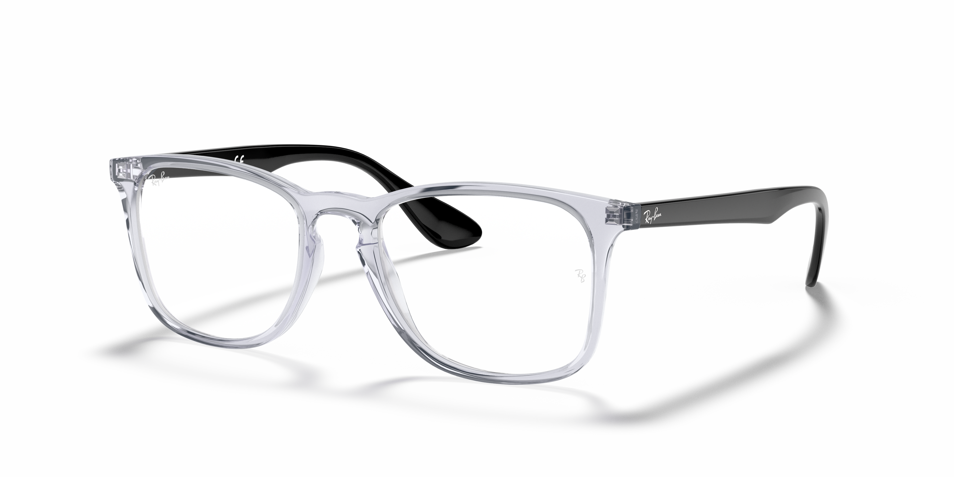 RB7074 OPTICS Polished Transparent Frame Clear Lenses 50-18