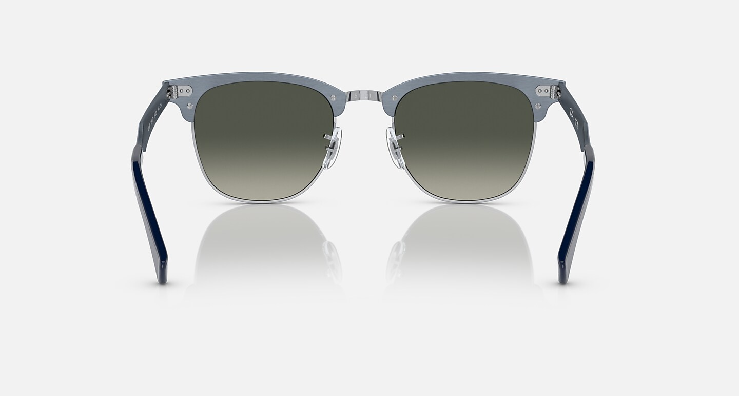 Ray-Ban Sunglasses Unisex Clubmaster Aluminum - Blue Frame Grey Lenses 51-21