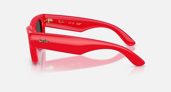Ray-Ban Sunglasses Unisex Wayfarer Puffer - Red Frame Black Lenses 47-23