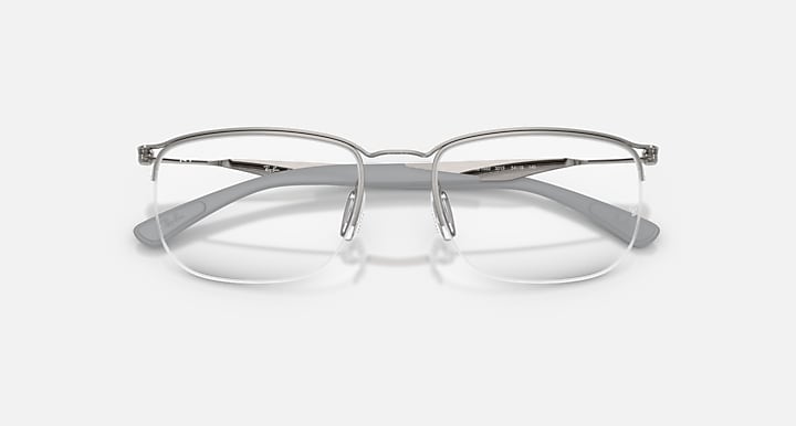 Ray-Ban Eyeglasses Unisex Rb7552 Optics Prescription - Gunmetal Frame Clear Lenses 52-19 Polarized