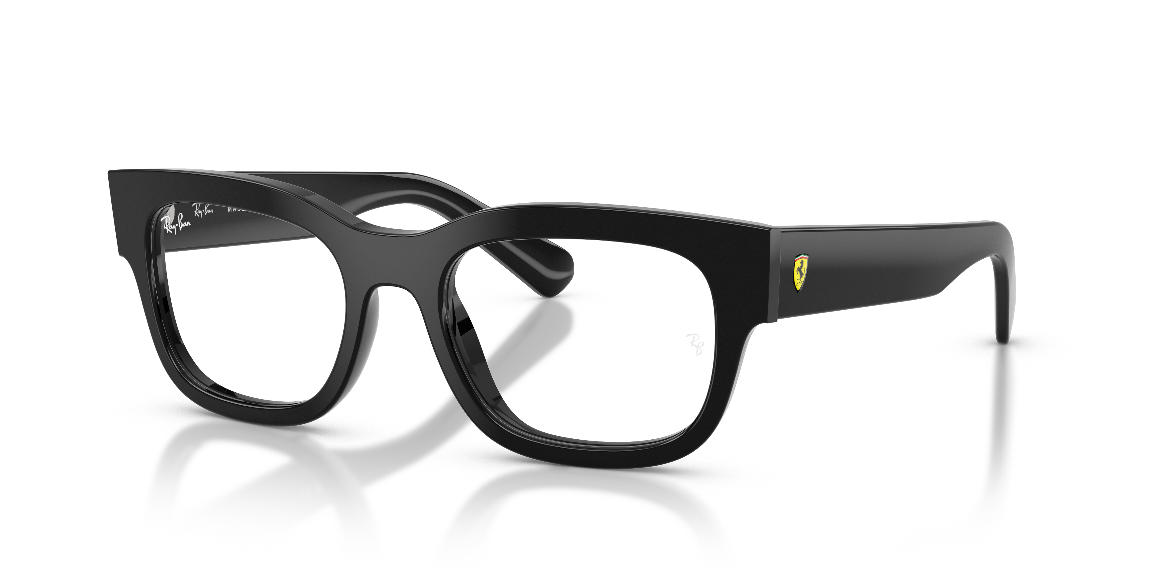 RB5528M OPTICS SCUDERIA FERRARI COLLECTION Polished Black Frame Clear Lenses 51-19