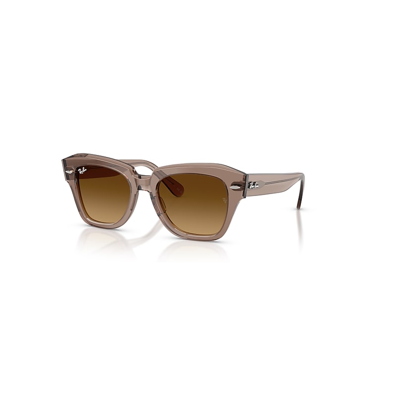 Ray-Ban Sunglasses Unisex State Street - Transparent Light Brown Frame Brown Lenses 49-20