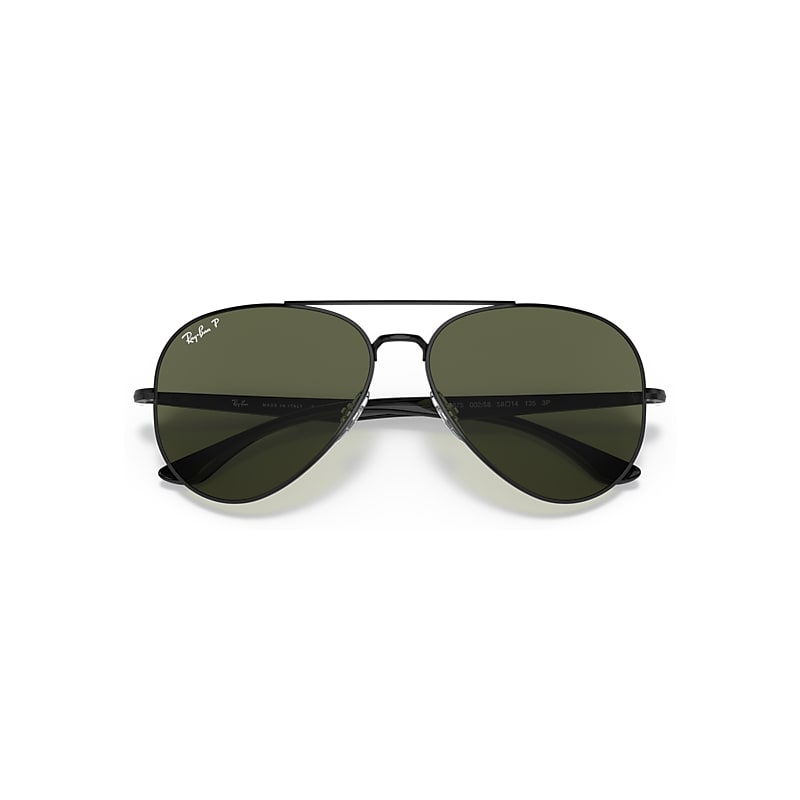 Ray-Ban Rb3675 Sunglasses Black Frame Green Lenses Polarized 58-14