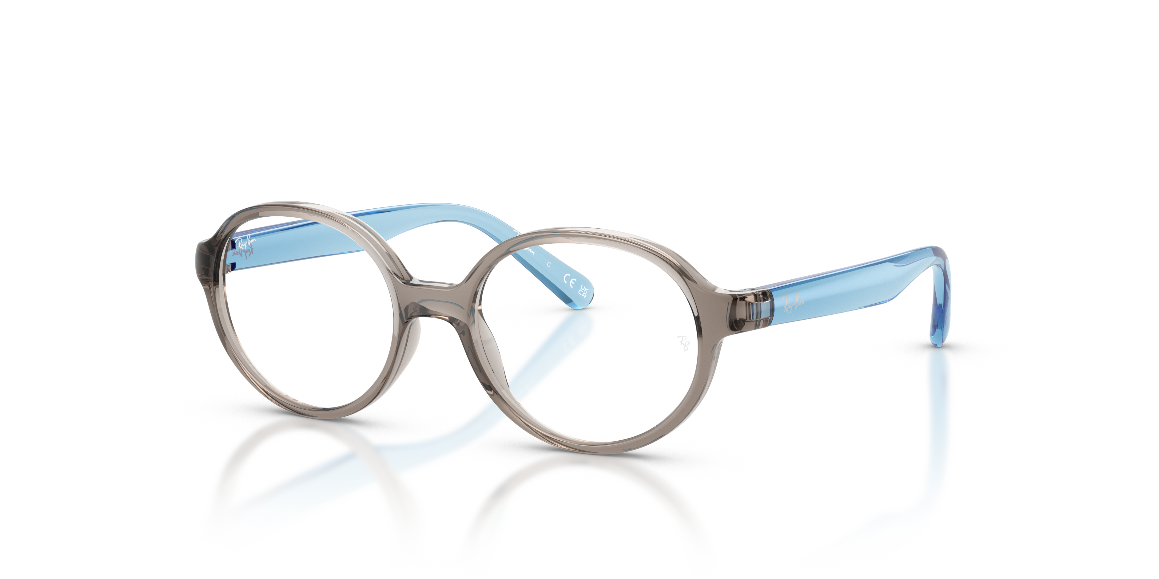 RB1905 OPTICS KIDS BIO-BASED Polished Transparent Grey Frame Clear Lenses 44-15
