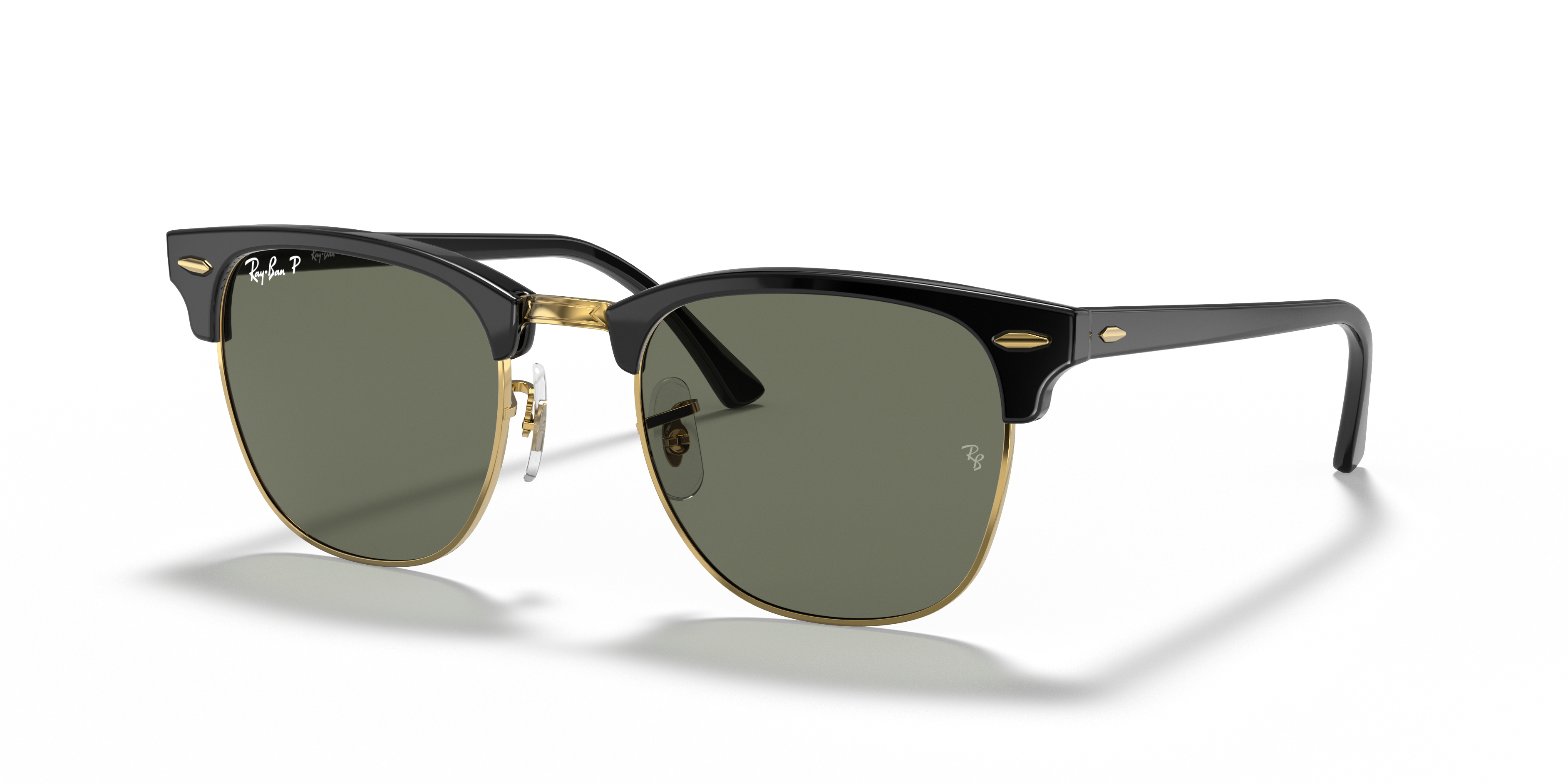 CLUBMASTER CLASSIC Polished Black Frame G-15 Green Lenses 55-19