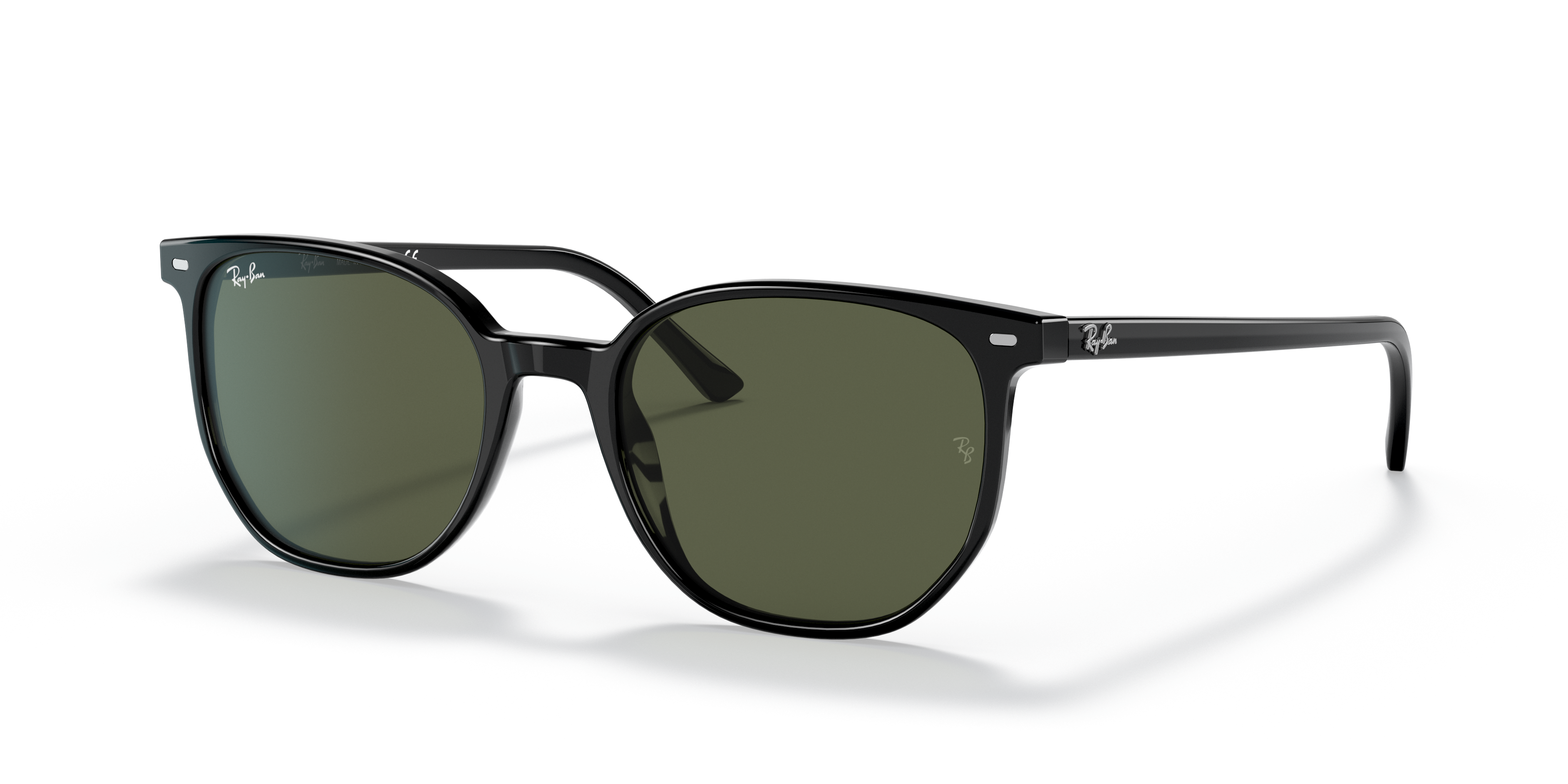 ELLIOT Polished Black Frame Green Lenses 54-19