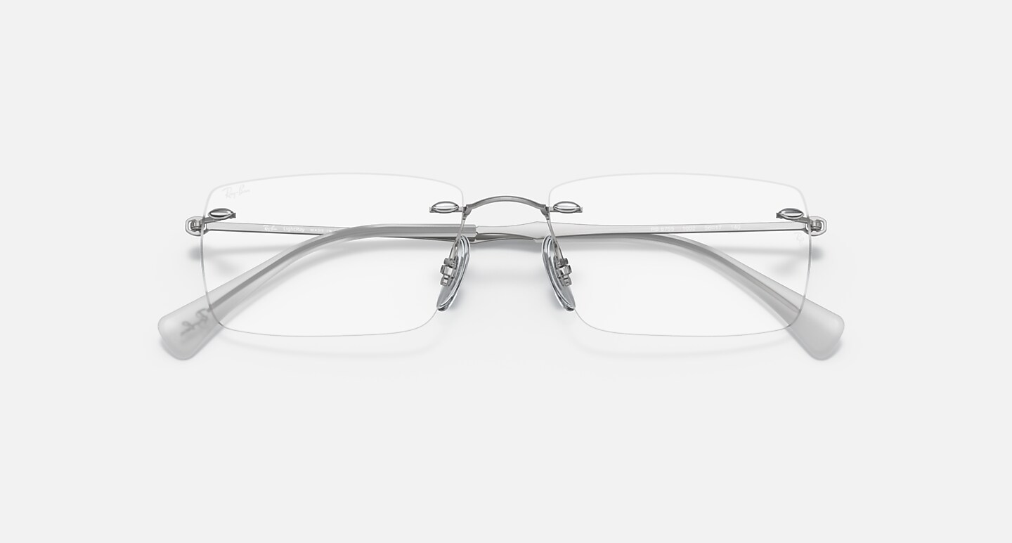 Ray-Ban Eyeglasses Unisex Rb8755 Optics Prescription - Silver Frame Clear Lenses 56-17 Polarized