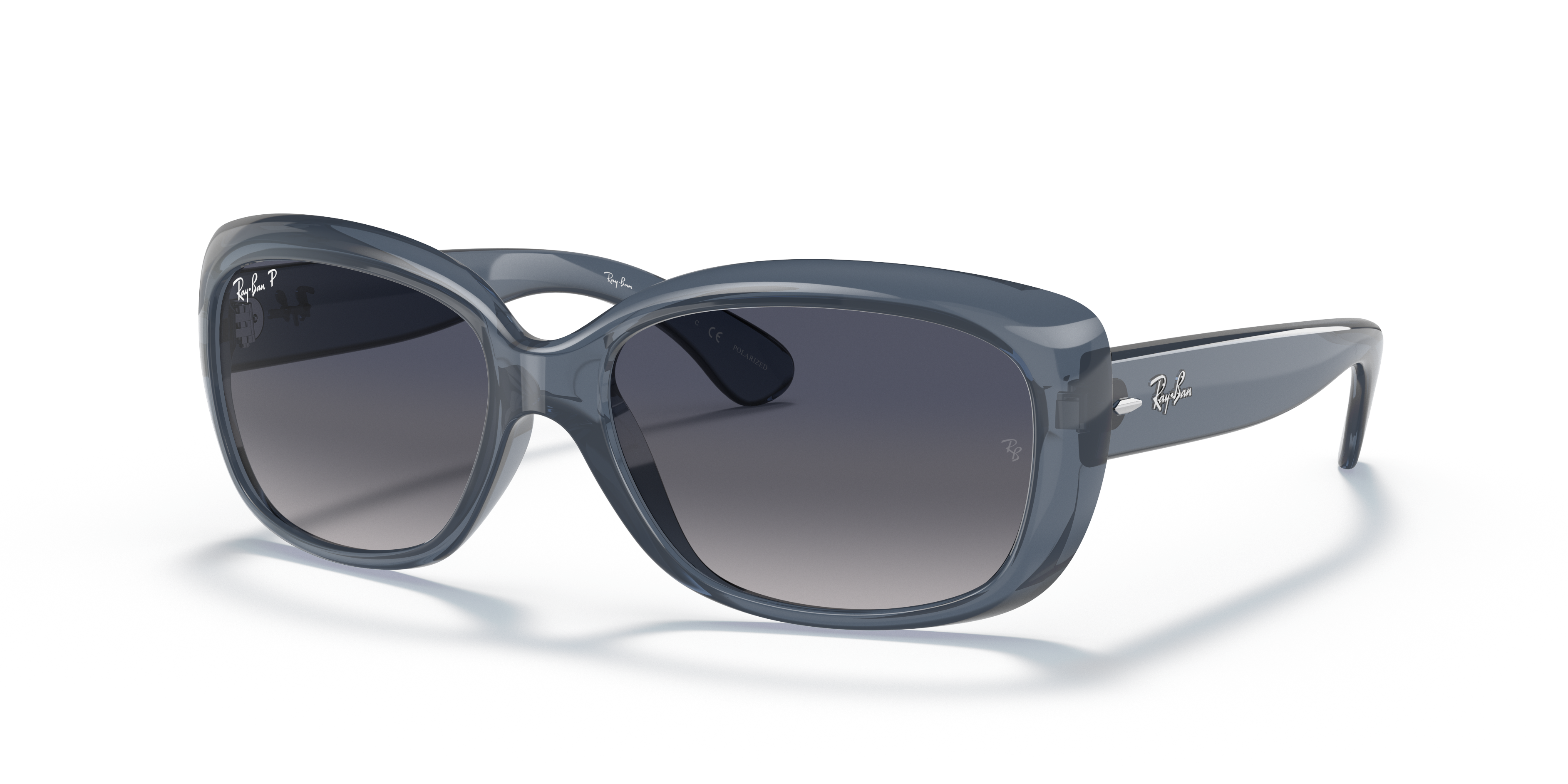 JACKIE OHH TRANSPARENT Polished Transparent Blue Frame Blue Gradient Polar Lenses 58-17