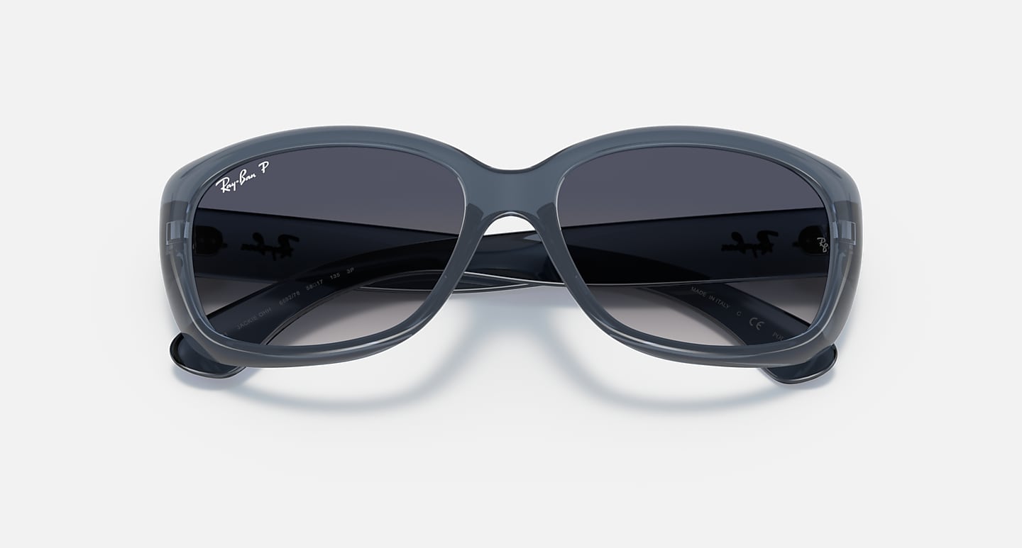 Ray-Ban Sunglasses Woman Jackie Ohh Transparent - Blue Frame Blue Lenses 58-17 Polarized