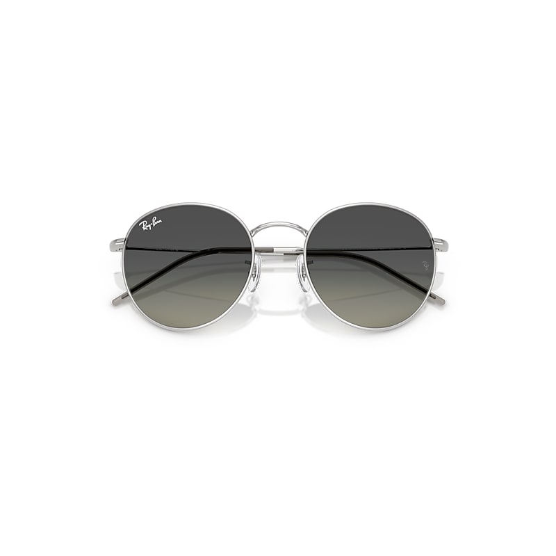 Ray Ban Round Reverse Sunglasses Silver Frame Grey Lenses 55-21 In Silver