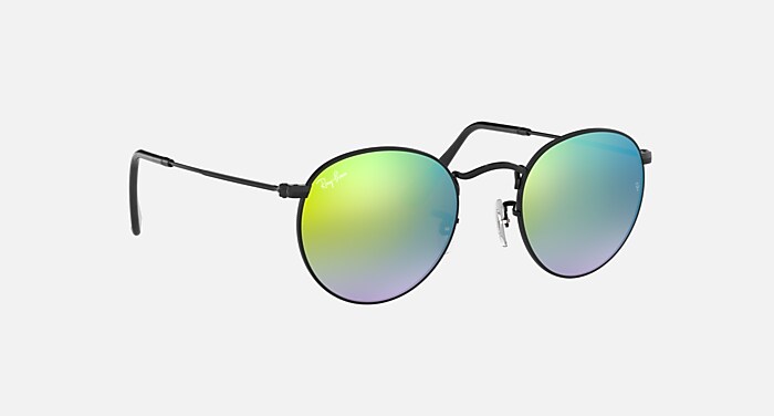 ROUND FLASH LENSES GRADIENT Sunglasses in Black and Green  display picture 1