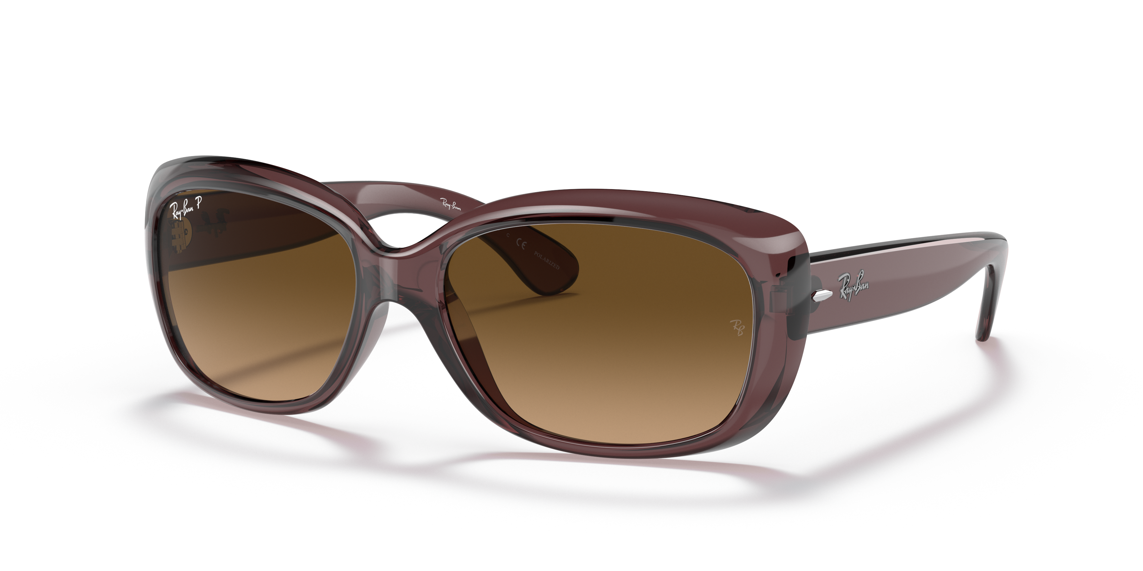 JACKIE OHH TRANSPARENT Polished Transparent Dark Brown Frame Brown Gradient Polar Lenses 58-17