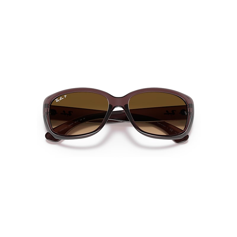 Ray-Ban Jackie Ohh Transparent Sunglasses Transparent Brown Frame Brown Lenses Polarized 58-17