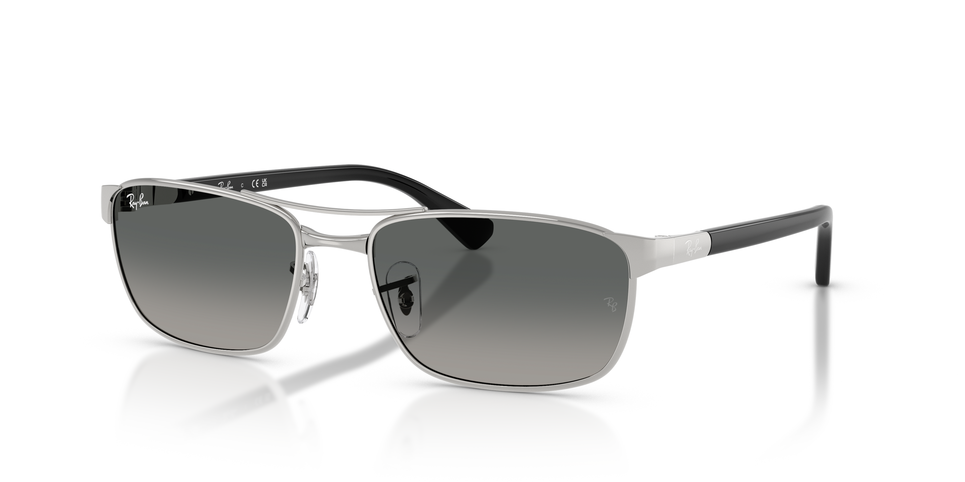 RB3778 Polished Silver Frame Grey Gradient Lenses 60-18