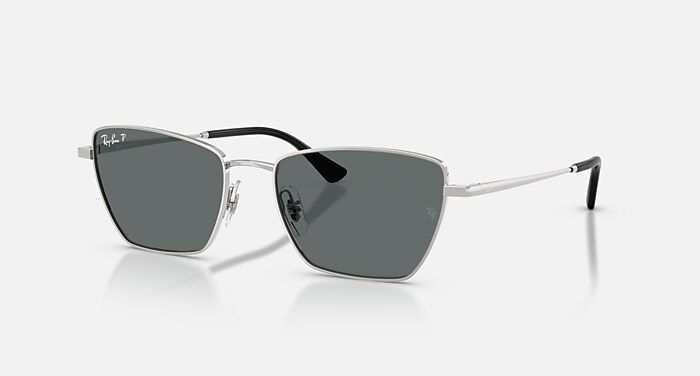 Ray-Ban Polarized Silver Frame Sunglasses with Dark Lenses Ray-Ban RBR0101S Aviator Reverse L (59 - 11) with Silver  main image 2