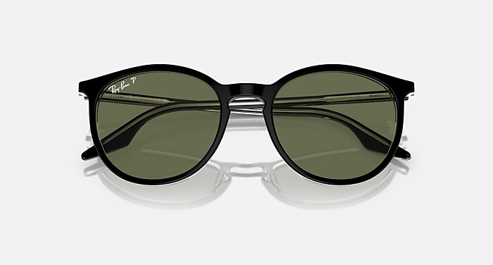 RB2204 Sunglasses in Black On Transparent and Green RB2204F